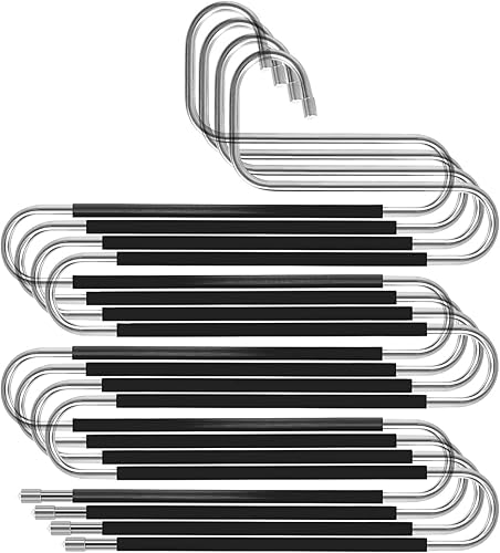 Miniatura 1 de Perchas para pantalones en forma de S antideslizantes para ahorrar espacio perchas de metal organizador de almacenamiento para pantalones jeans