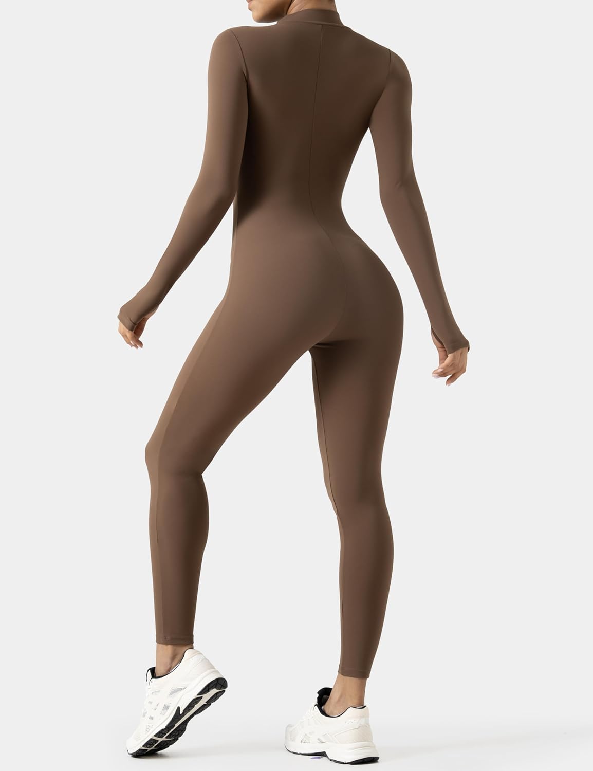 speerise Women Long Sleeve Jumpsuit Workout Bodycon Romper with Pants Zip Up Unitard Sexy One Piece Full Bodysuits - Image 2