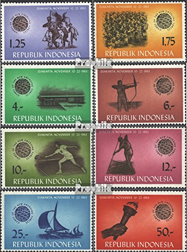 Prophila Collection Indonesia Michel.-No..: 413-420 (Completa Edizione) 1963 Giochi Sportivi in Giacarta (Francobolli per i Collezionisti) Tennis / Ping Pong