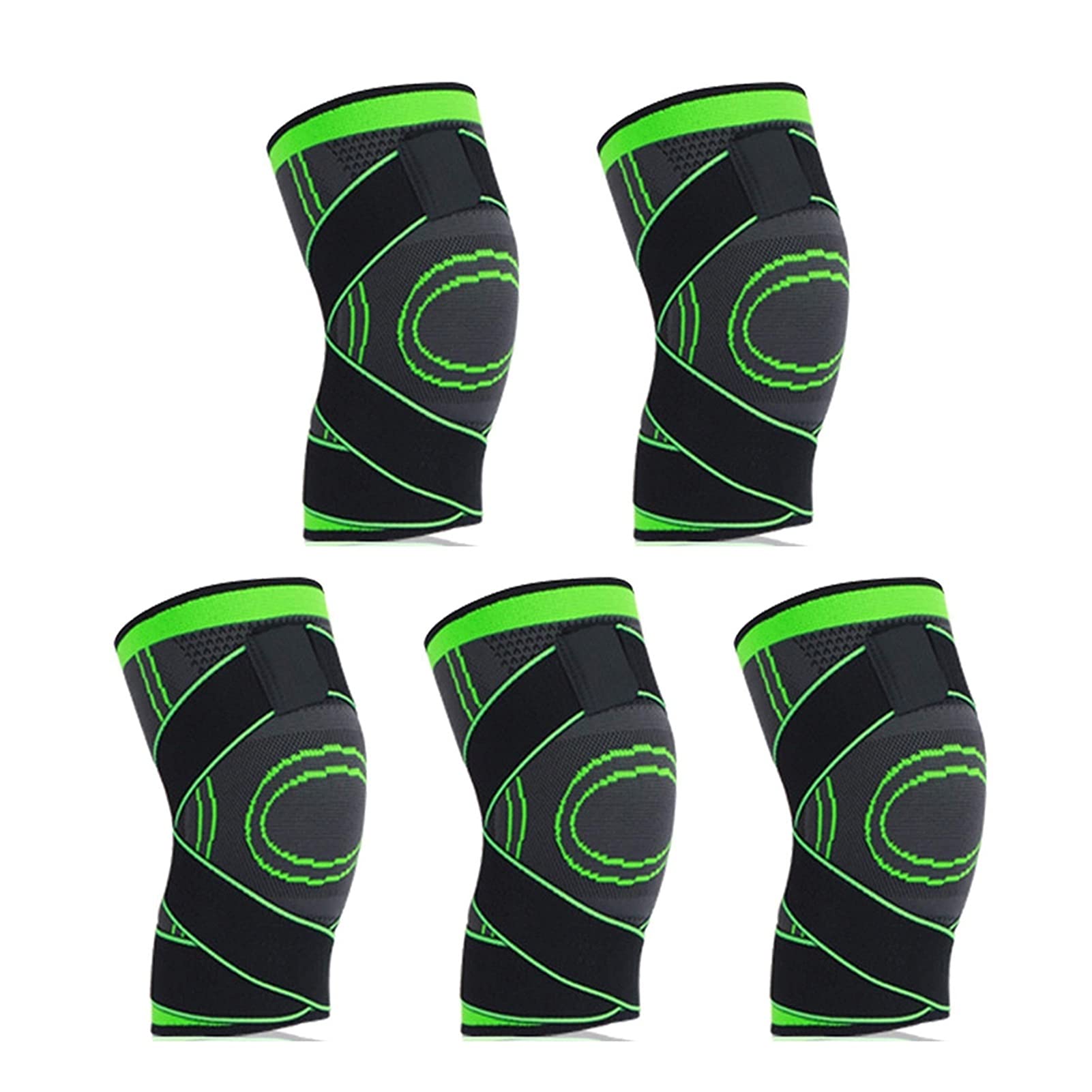 Genouillère compression élastique verte pour entraînement de force