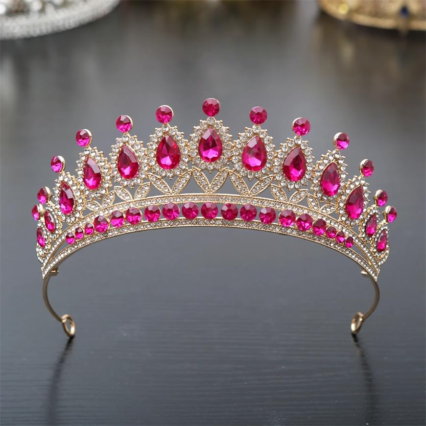 Dninmim Tiara nuziale da donna con strass, accessorio per capelli da sposa, stile vintage