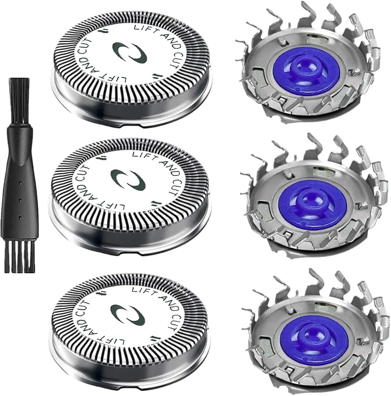 Cabeças de reposição HQ56 BECHY para barbeadores Philips Norelco HQ3, HQ4, HQ55, HQ56 e HQ6 — Pacote com 3 e pente