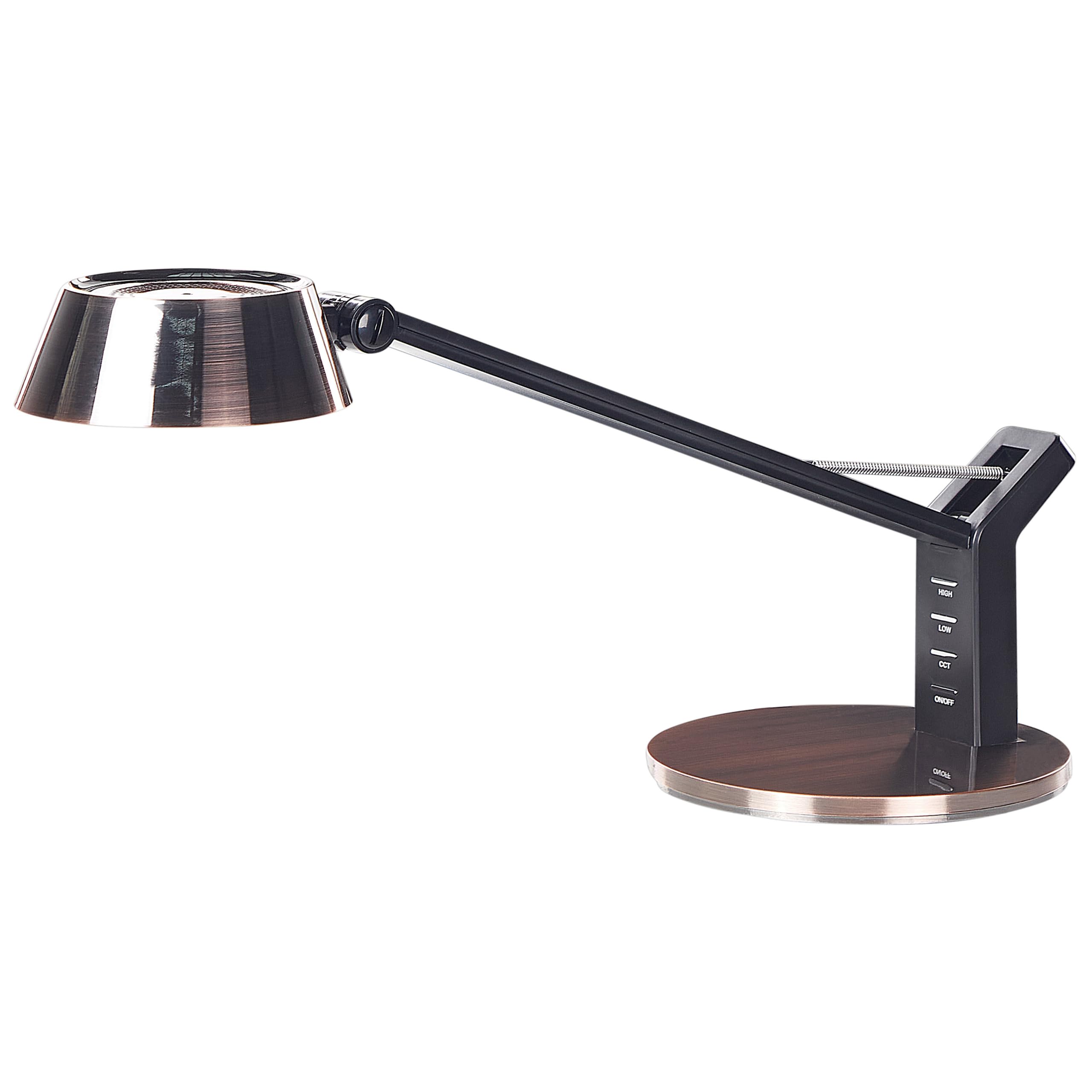 Beliani Lámpara de oficina LED de metal cobrizo 40 cm brazo ajustable usb Chamaeleon