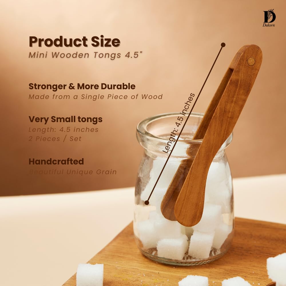 Amazon | Dakorn ミニ木製トング 2個セット - 小さなキッチントング