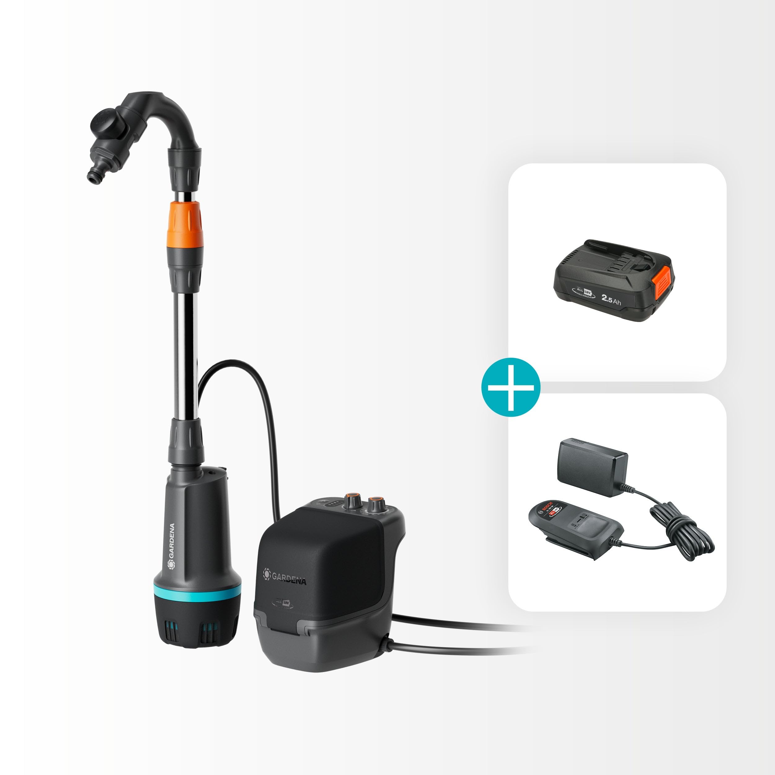 Gardena Pompe collecteur eau pluie batterie 2600 Comfort 18V P4A Kit arrosage programmation minuterie