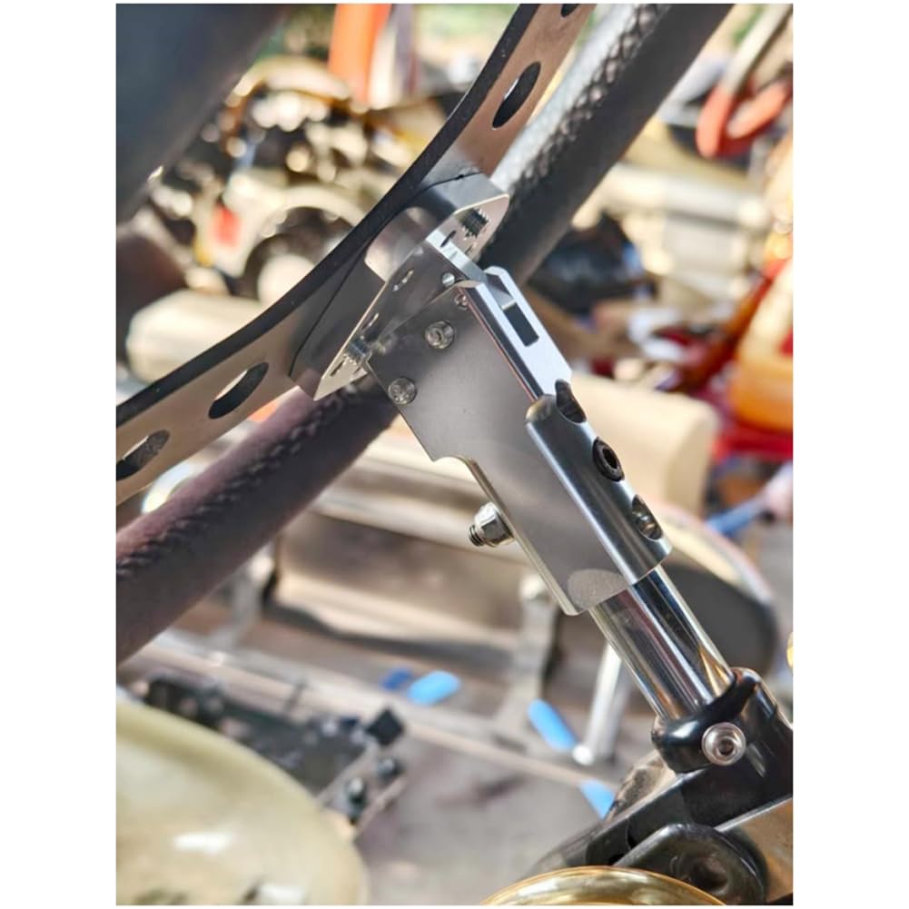Mozzo volante in alluminio angolato regolabile, foro da 20 mm per go-kart e kart racer (argento)
