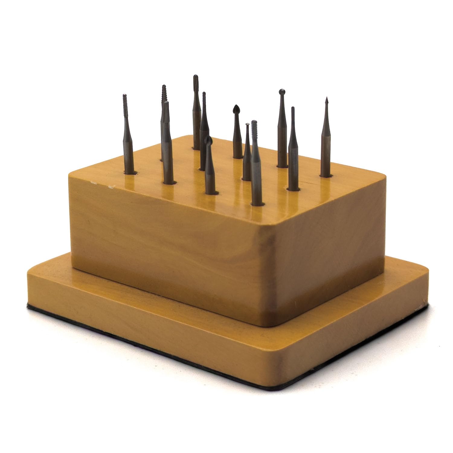 Wax Bur Set with Wooden Stand, Small Burs, Set Of 12