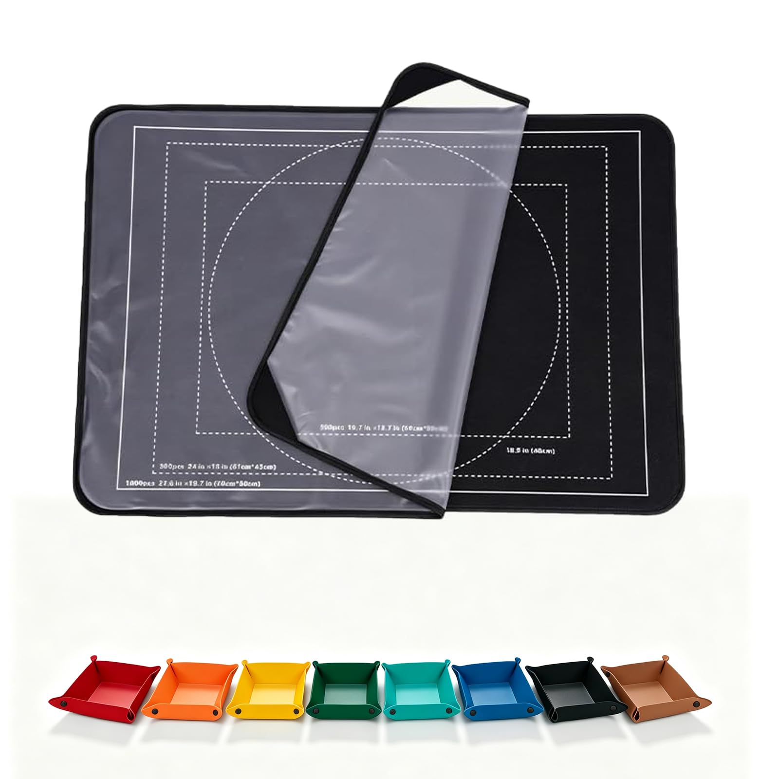 Jigsaw Puzzle Board 31x22 In Foldable Puzzle Mats for 500/1000 Pieces,Black