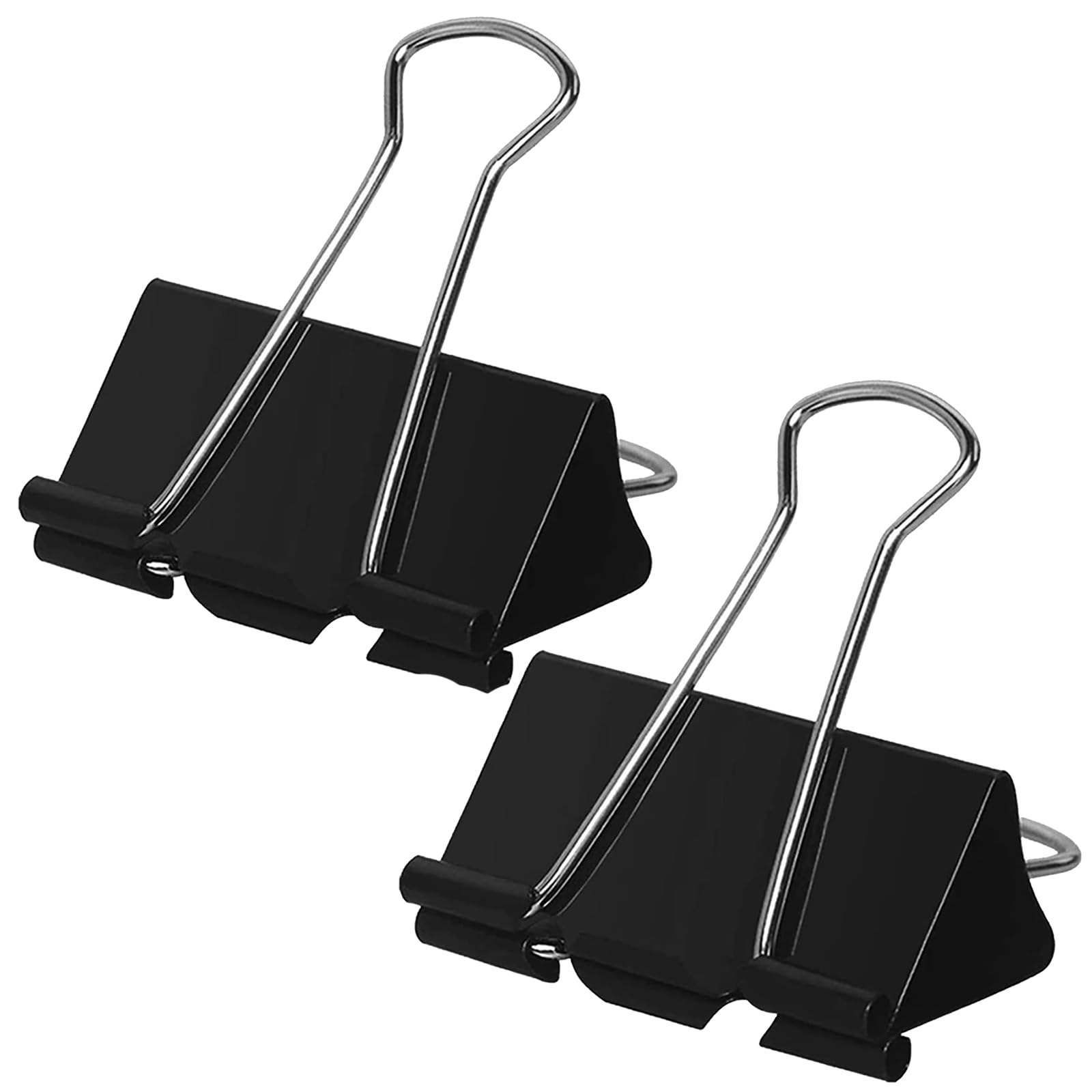 AMKIOKIO 40 Pack 2 inch Black Large Binder Clips - Jumbo Metal Clip Office Supplies, Paper Clamps for Secure Document Binding, Strong Metal Paper Clips