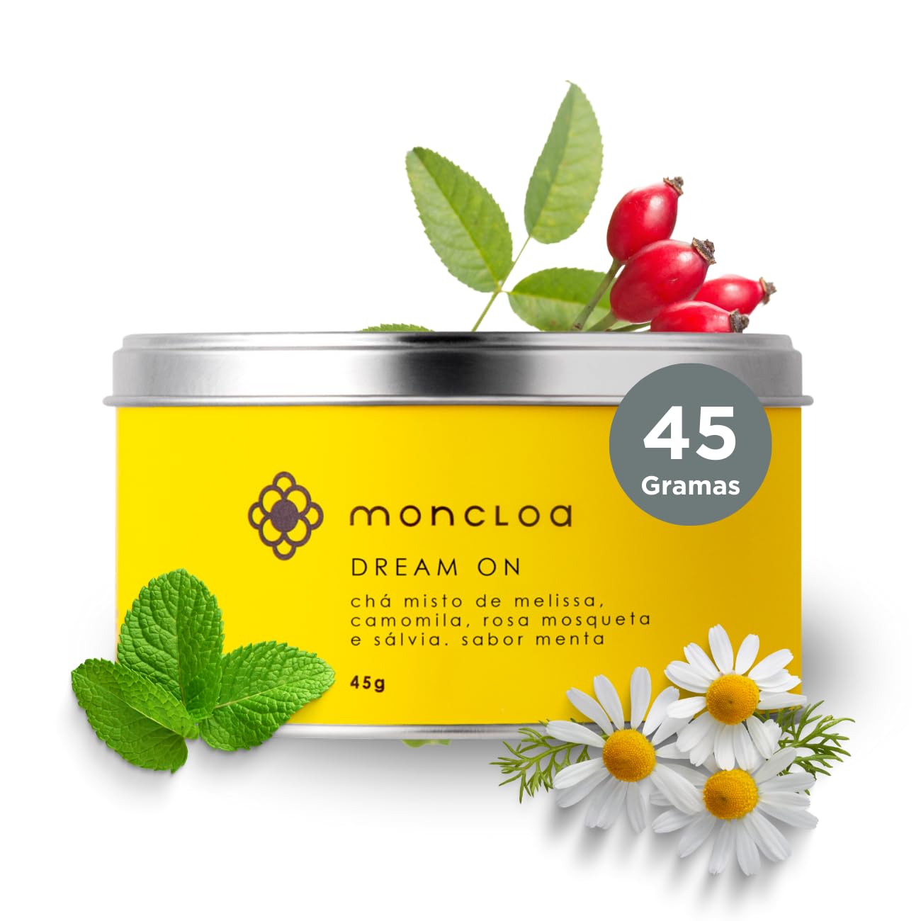 Moncloa | Chá Infusão de Ervas Dream On Lata 45g | Sem Cafeína