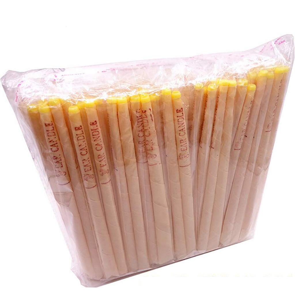 Bougies pour les oreilles 100pcs / Set jaune oreille Les bougies d'oreille naturelle Cire d'abeille bougies auriculaires Cônes Cire Oreille organique suppression oreilles bouchées thérapeutique Tinnit