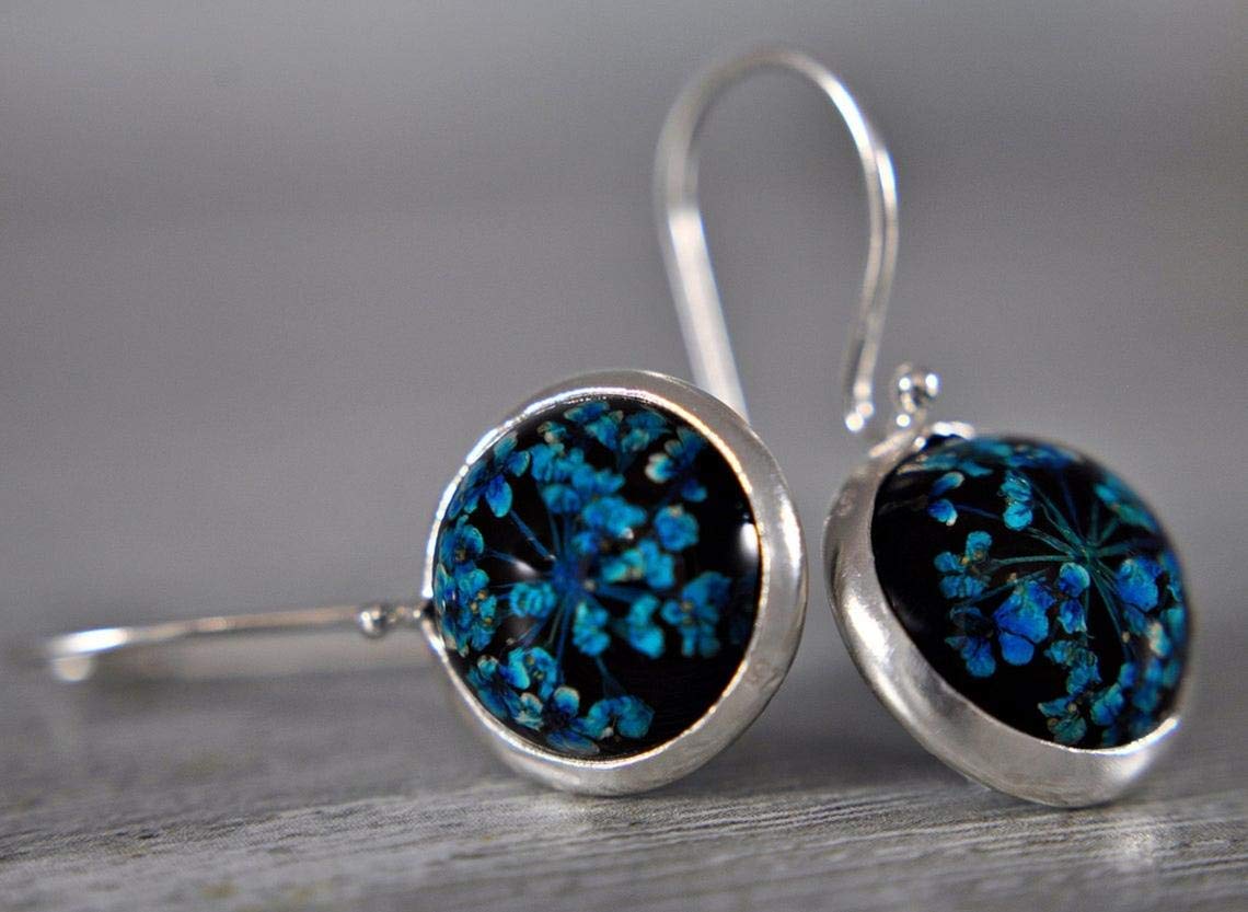 Set de regalo con flores reales - Plata de ley 925 - Set de joyas - Caja de regalo - Día de la madre - Día de San Valentín - Regalo para Ella - Regalo de joyería - handmade - Navidad - Cumpleaños