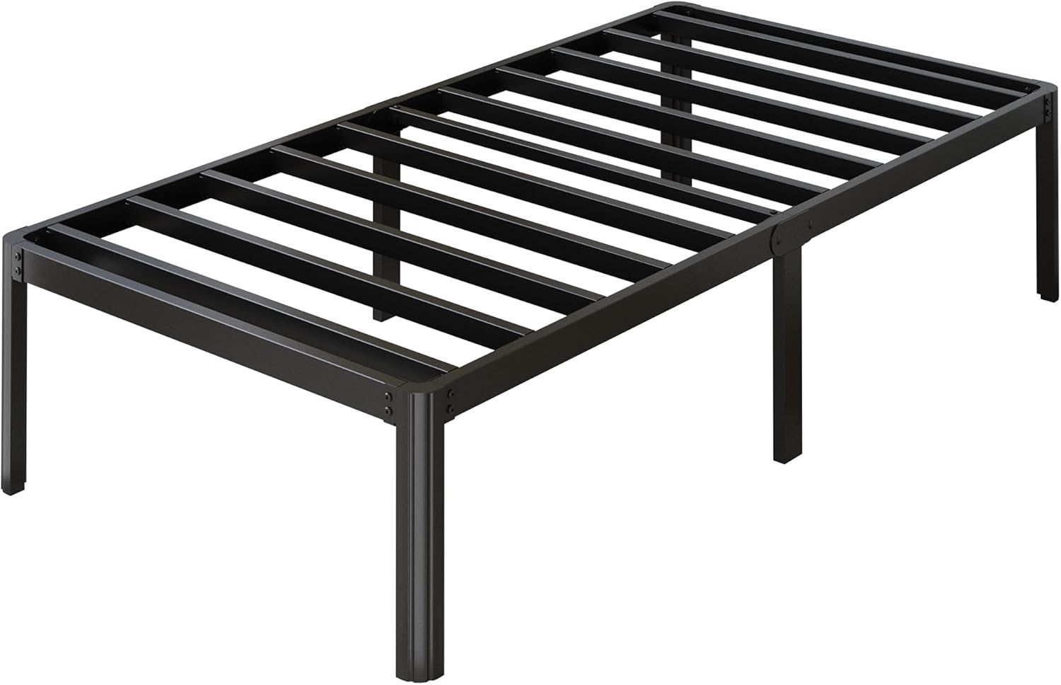 14 Inch Twin XL Bed Frame Heavy Duty Metal Platform Bed Frame Twin XL with Rounded Corner Legs, Noise Free, Easy Assembly, No Box Spring Needed, Black. - Image 4