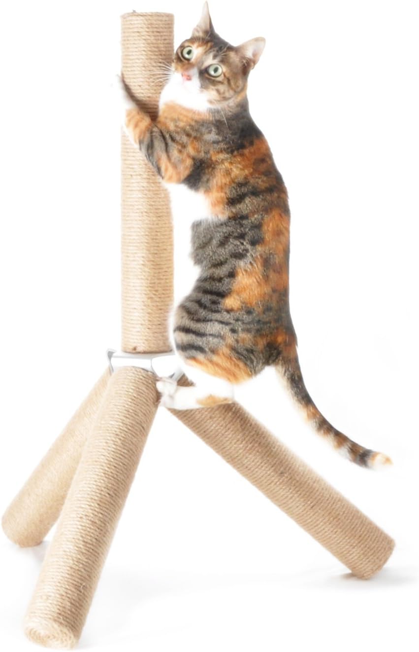 [NEW] 4CLAWS Jute Tripod Scratching Post 30",White,30 x 21 x 21 in
