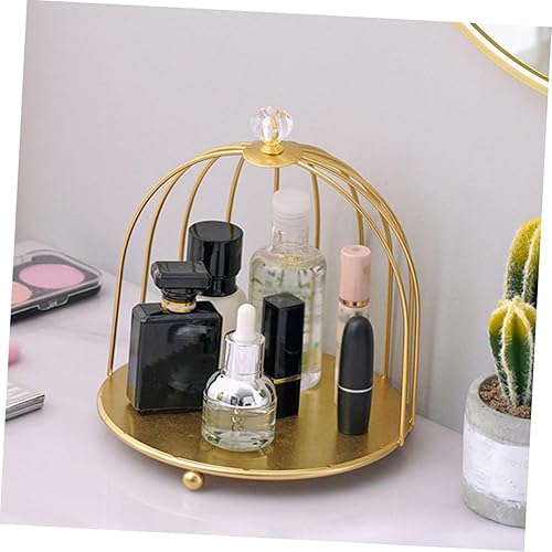 Miniatura 9 de Estante de almacenamiento de hierro forjado, vitrina cosmética, organizador de encimera de maquillaje, soporte para plantas, collar y aretes,