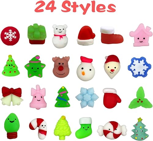 Miniatura 2 de QINGQIU 72 juguetes esponjosos de mochi de Navidad, juguetes de Navidad para niños, niñas, niños pequeños, regalos de fiesta de Navidad, regalos