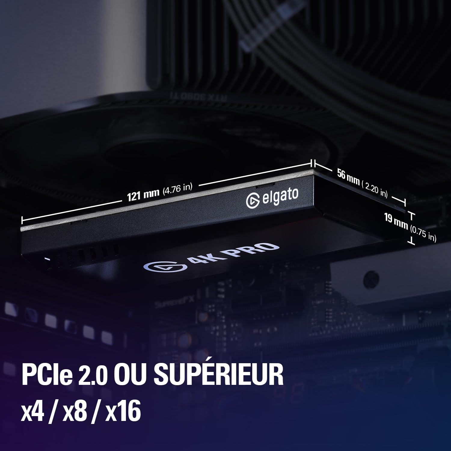 Elgato 4K Pro, carte d’acquisition interne, Passerelle 8K60/4K60 HDR10, latence ultra-basse sur PS5/Pro, Xbox Series X/S, OBS et plus encore, pour le streaming, PC Windows et double PC