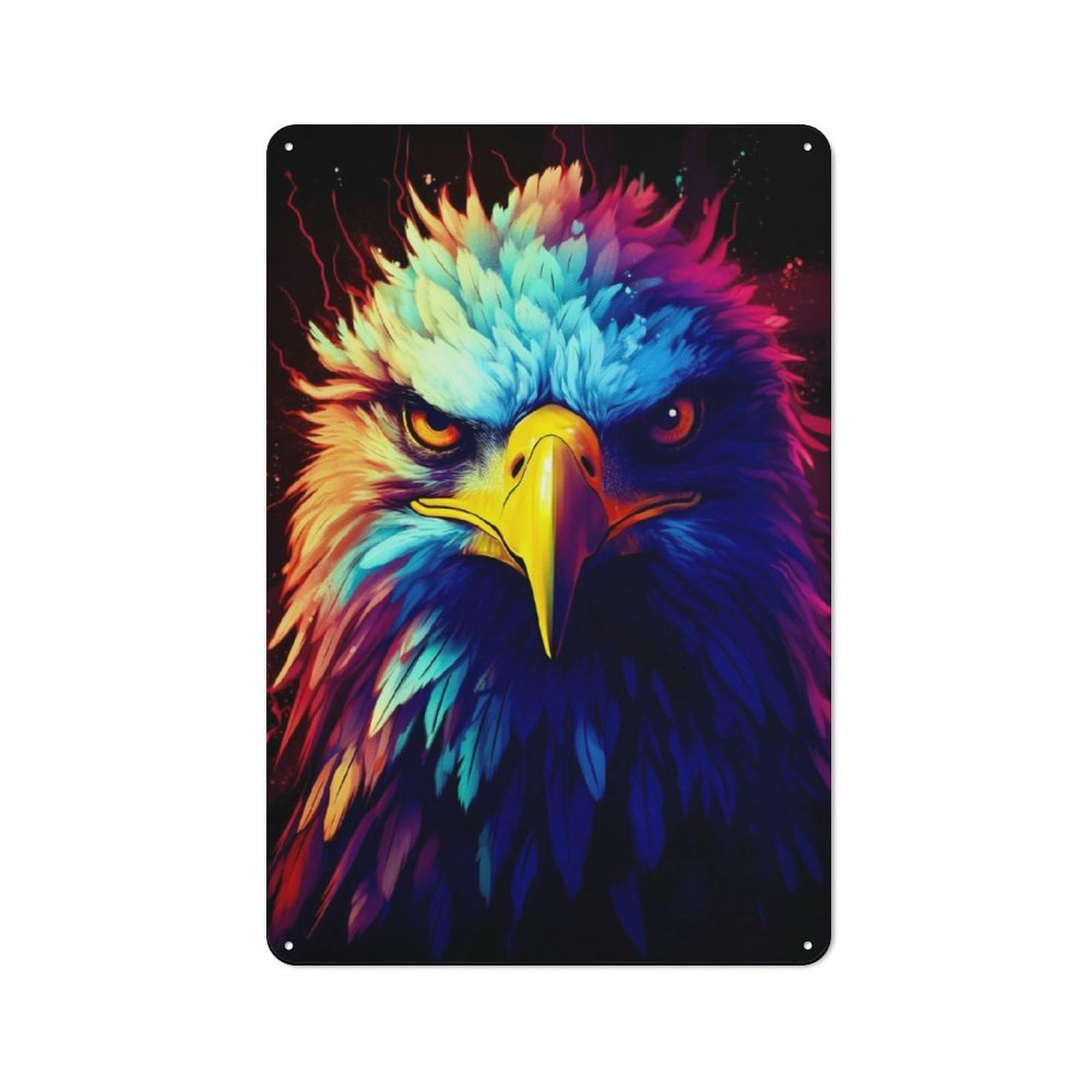 Junmoney Eagle Face Colorful Farmhouse Country Metal Sign 30X20cm, Cottage Wall Art For Farmhouse Kitchen, Pantry Or Dining Area