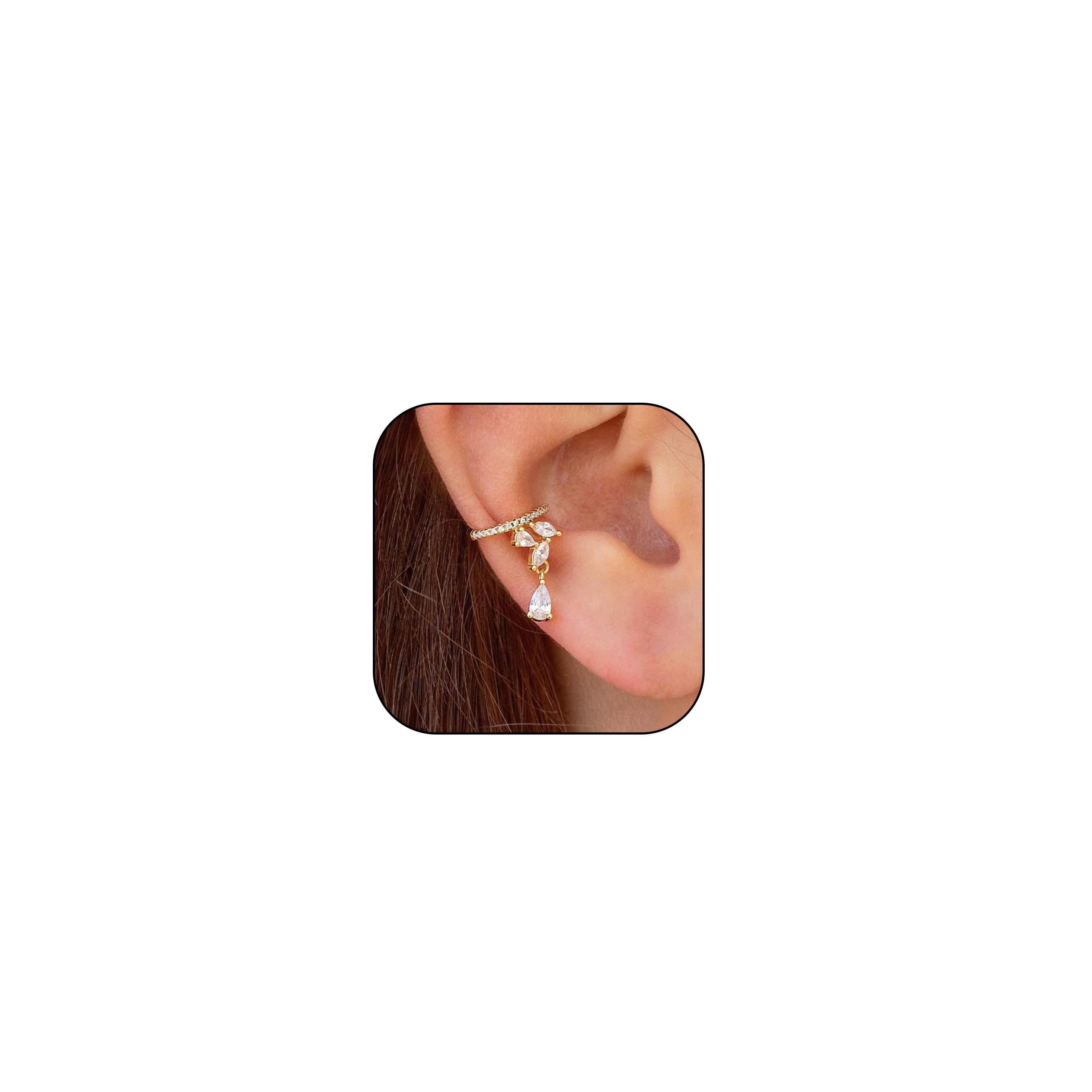Ear Cuff Earrings For Women Cubic Zirconia Huggie Ear Cuffs Cartilage Clip On Wrap Earrings Hypoallergenic No Piercing Ears Jewelry Gift-image-44