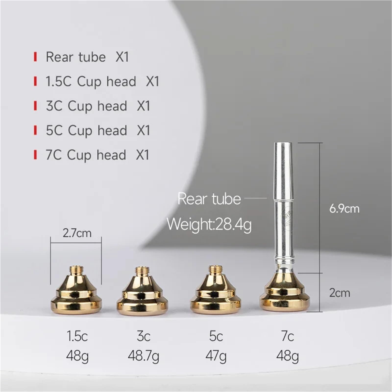 Bocchino Tromba Set bocchino tromba rimovibile for principianti, facile da usare, bocchini 7C 5C 3C(2/3B 2/3C)