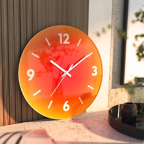 Miniatura 2 de Reloj de pared moderno de 12 pulgadas, reloj de cristal silencioso, relojes de pared decorativos para sala de estar, cocina, oficina, dormitorio