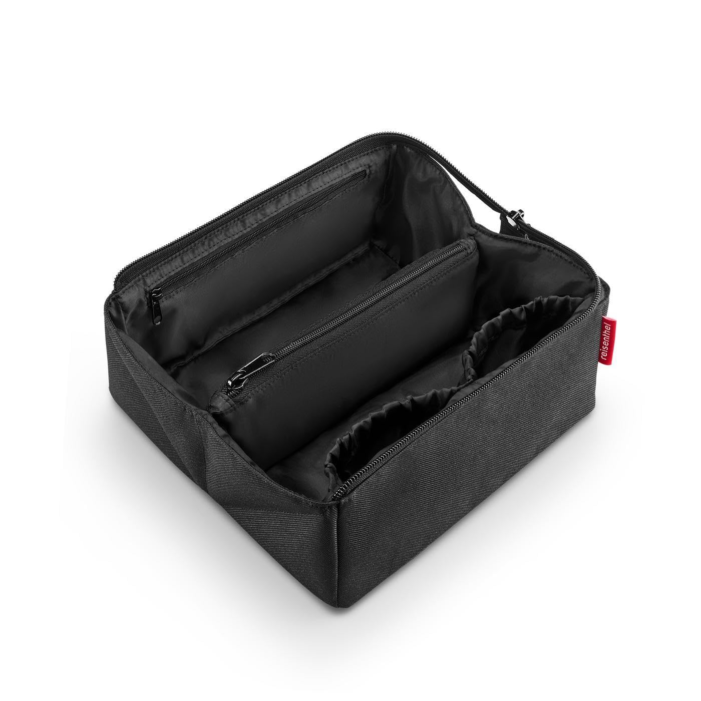 reisenthel fold case Boxy Cosmetic Case: Optimal Travel Companion with Lots of Storage Space. 2 Inner Pockets for More Order, black, 23x11x11 cm