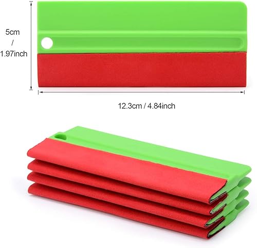 Miniatura 8 de NEWISHTOOL Escobilla de fieltro grande de 5 pulgadas para materiales sensibles al vinilo, aplicación de envoltura de película de tintado, papel