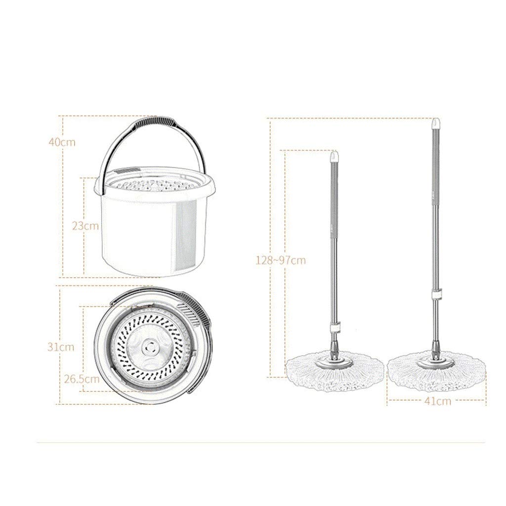 fregona giratoria, Trapeador - Giratorio escurridor de liberación Manual con Mango Longitud extendida Cabezales trapeador Microfibra for Limpieza Pisos Giratorio Fácil Usar y almacenar