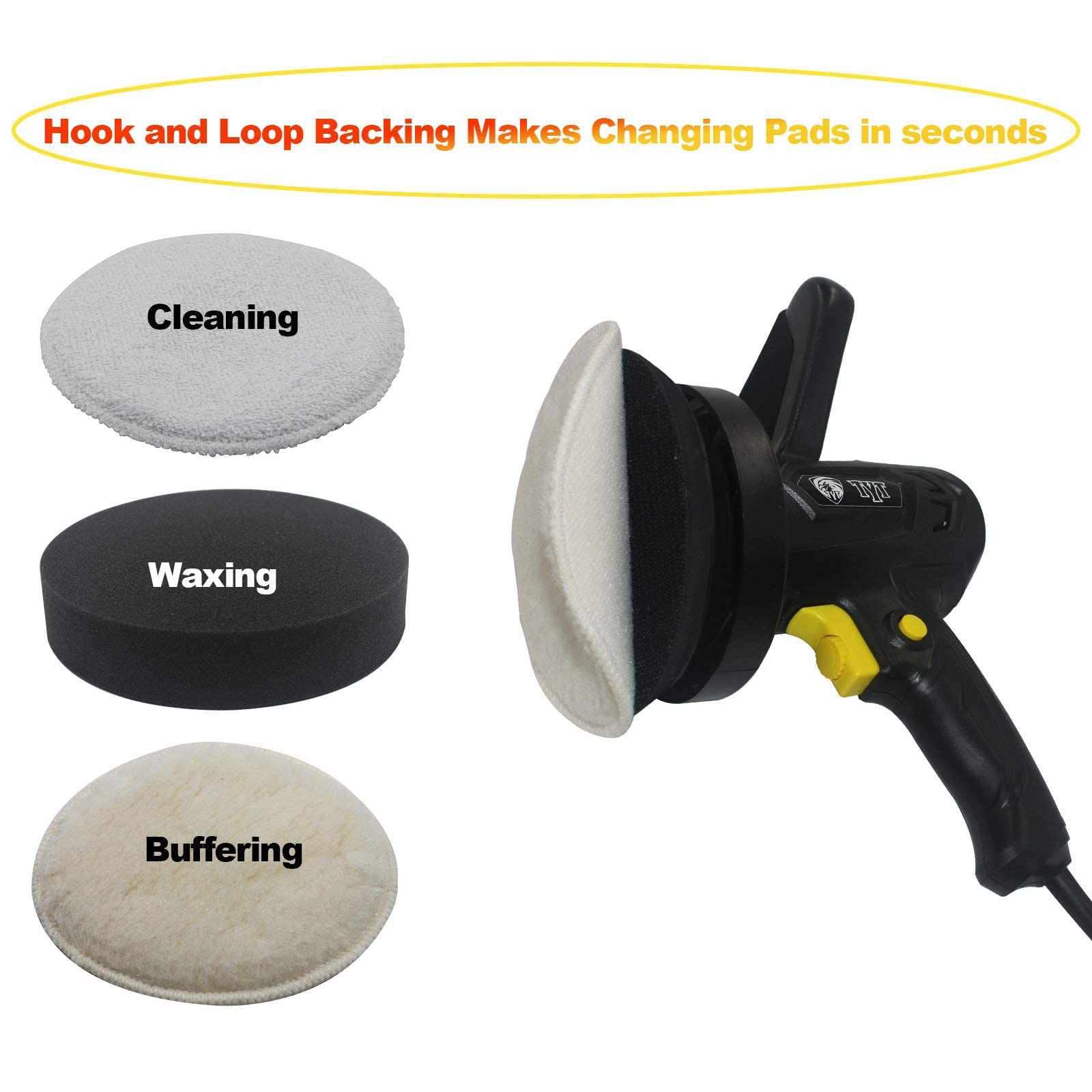 TYT Polisher, 6inch Dual Action Polisher Random Orbital Car Buffer