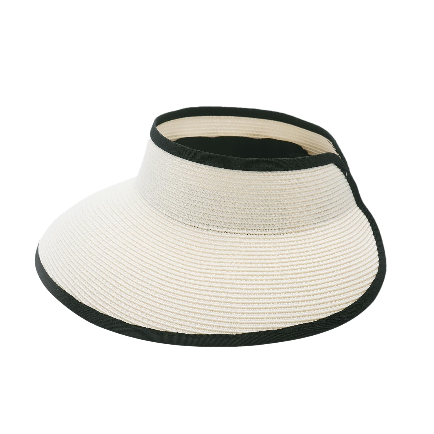 Joywant Sun Visor Hats for Women, Women's Summer Ponytail Foldable Straw Beach Hat with UPF 50+