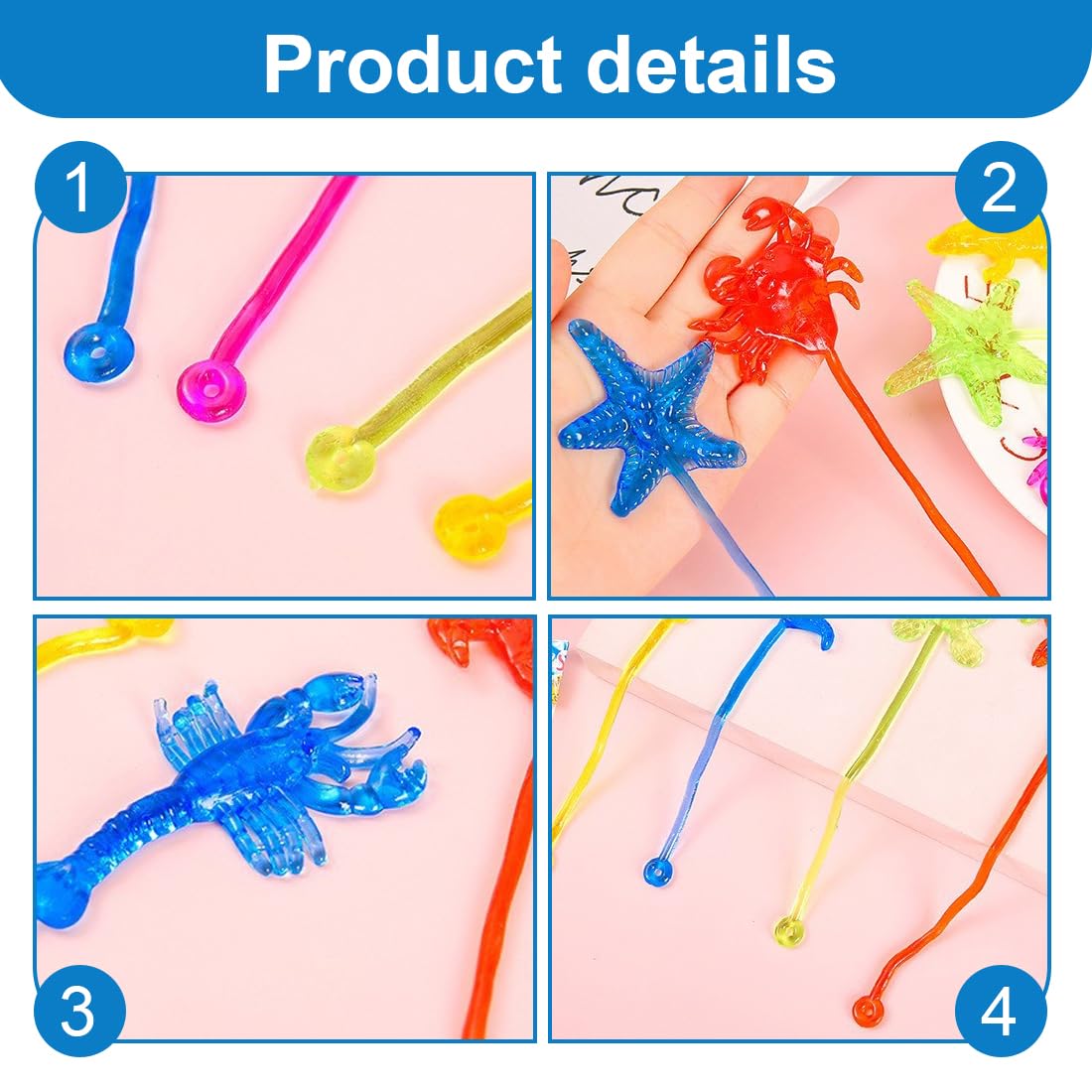 Set da 20 Giocattoli Appiccicosi per Feste Animali Marini per Arrampicarsi Mani Appiccicose Reti Appiccicose Colorate