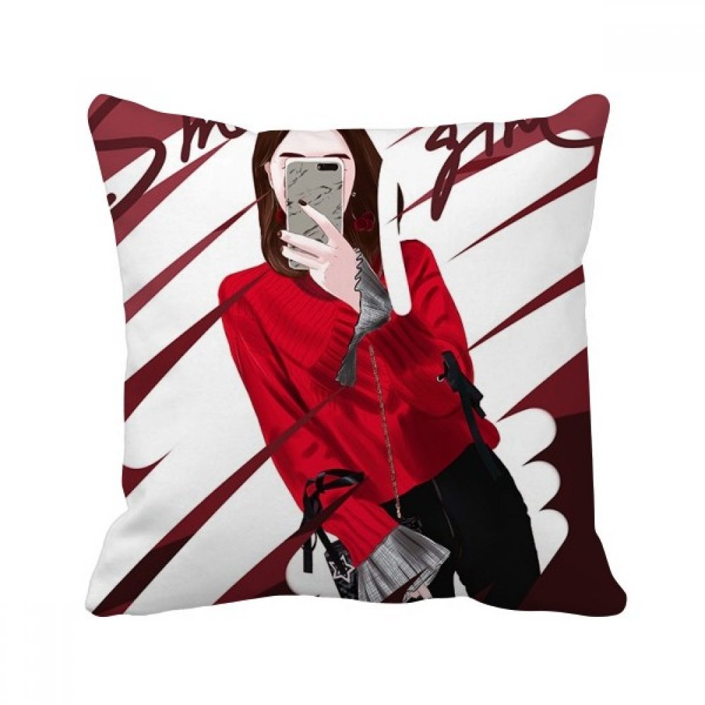 Coussin décoratif figure fille multicolore 40x40cm, une idée cadeau