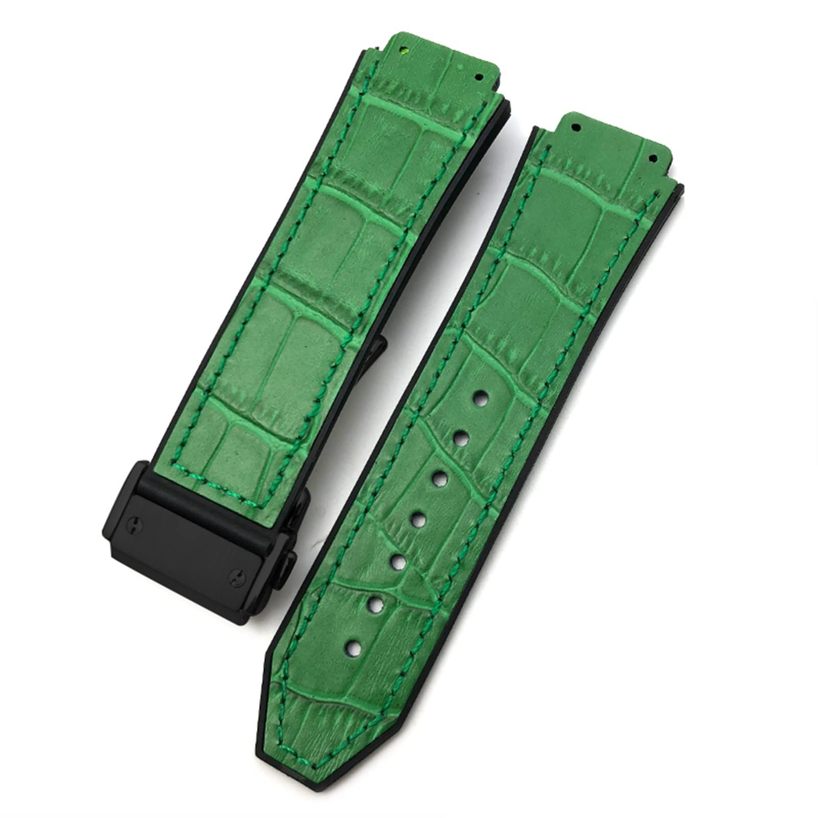 Bracelet en silicone et cuir de vachette 22mm sport pour Hublot