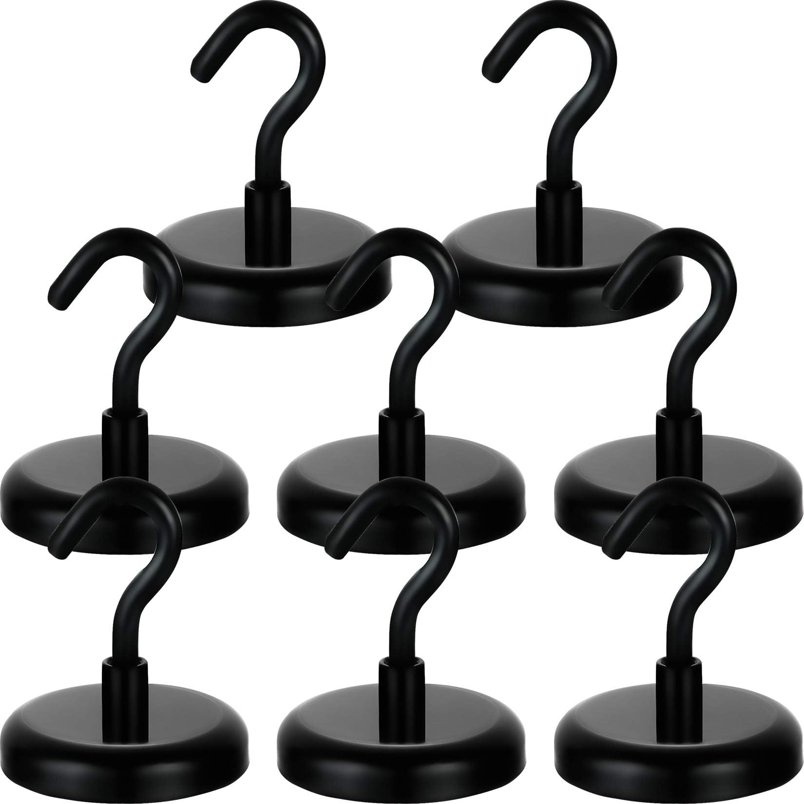 100LBS Premium Magnetic Hooks（8 Pack） Strong Hold Hooks Neodymium Magnetic Hooks D32 Heavy Duty Magnets Rare Earth Magnet Hook