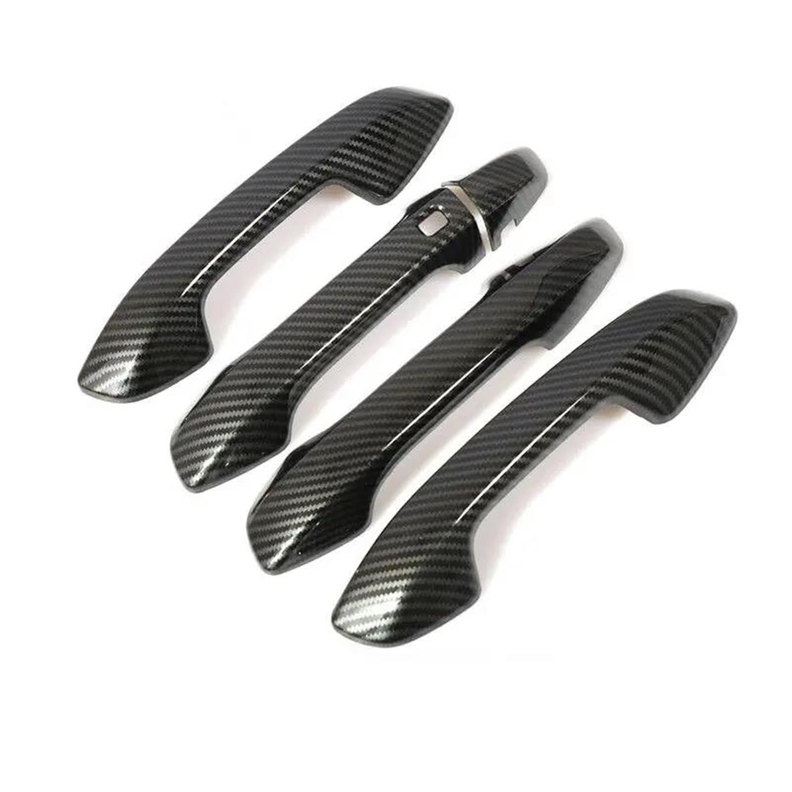 QIBBEI Door Handles Carbon Fiber Chrome Car Door Handle Cover Trim Sticker Styling Decal Overlays for Kia for Seltos for K3 2019-2022