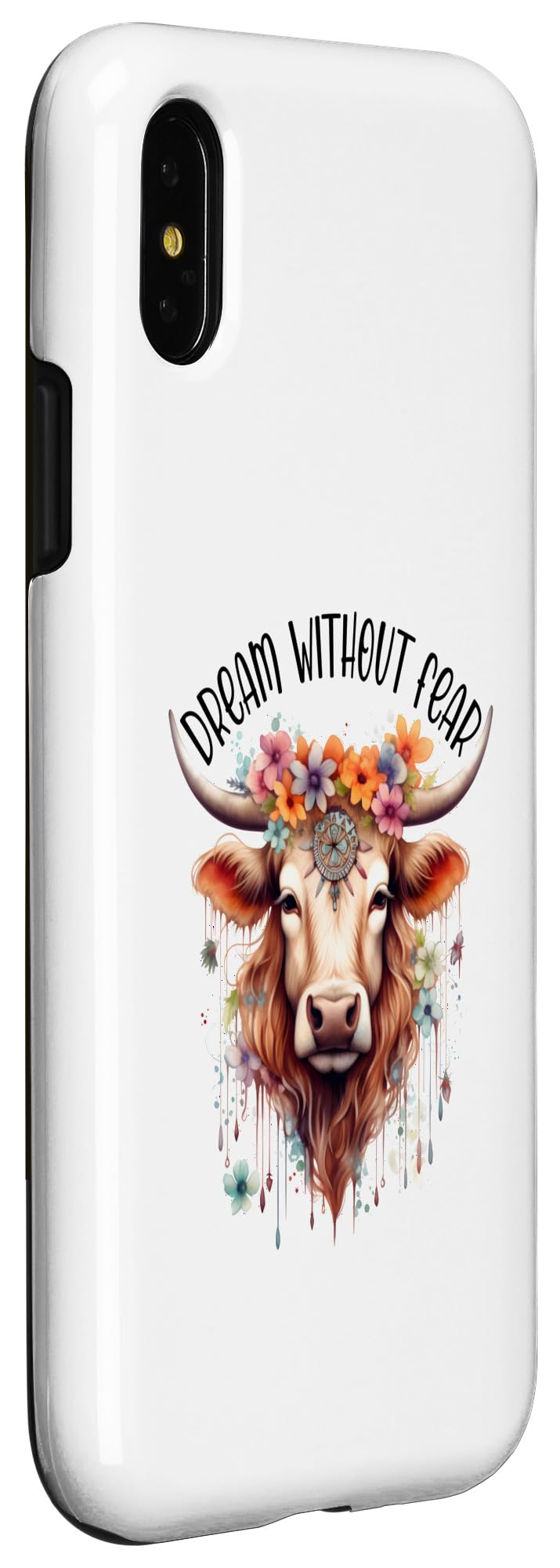 iPhone X/XS Cow Native American Dreamcatcher Case - Image 3