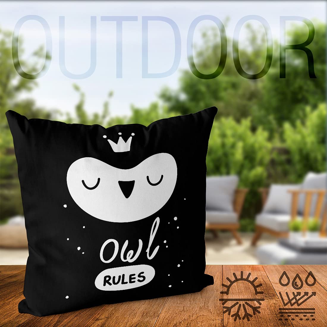 VOID Eule Vogel Cartoon Kissenbezug Kissenhülle Sofakissen Kissen Deko Outdoor-Kissen Dekokissen, Kissen Größe:60 x 60 cm