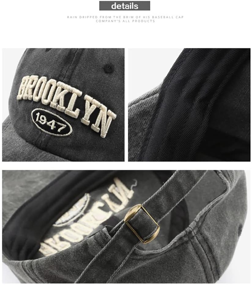 Brooklyn Hat Vintage Brooklyn 1947 Dad Hat Washed Cotton Unstructured Baseball Cap for Men & Women - Image 6