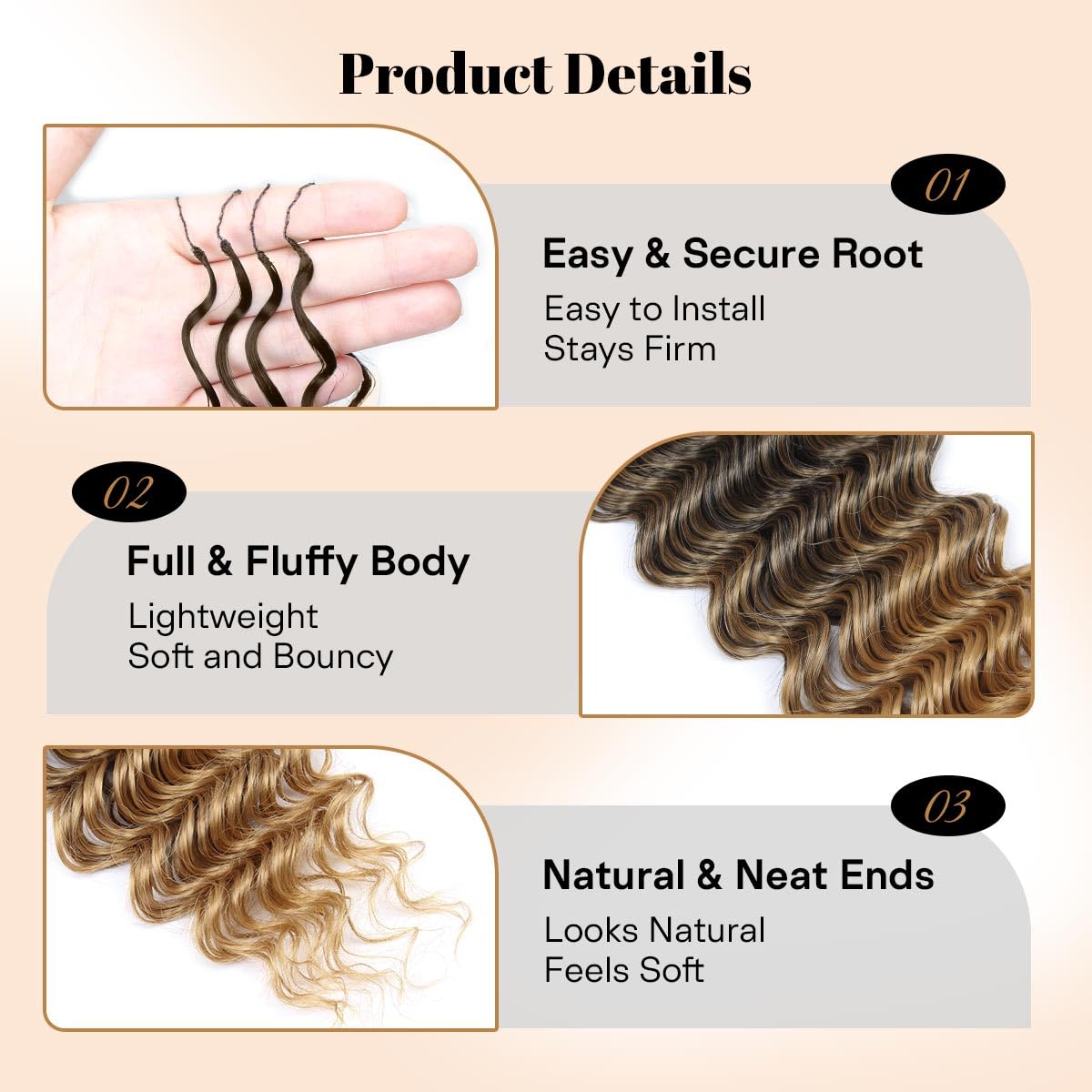 KRALER Feather Crochet Hair Extensions 18 Inch 100 Strands