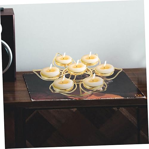 Miniatura 3 de Cabilock Soporte de lámpara de mantequilla Candelabro dorado Velas de té de oro Soporte de vela de pilar Lámpara de aceite de cobre Portavelas