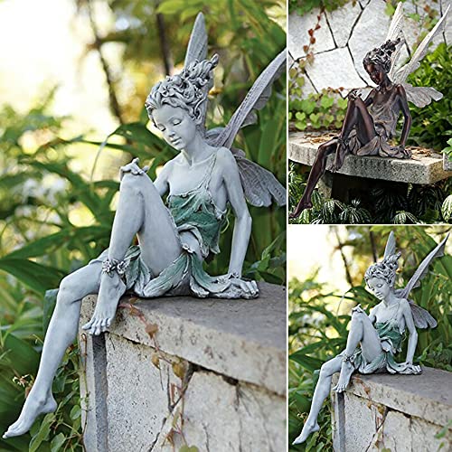Mbvbn Angel Figurine Outdoor Garden Fairy Statue, 9 ''Garden Sculpture Resin Angel Craft Home Table Ornaments For Lawn Yard Art Porch Patio Decorations Christmas Housewarming Garden Gift thumb #2
