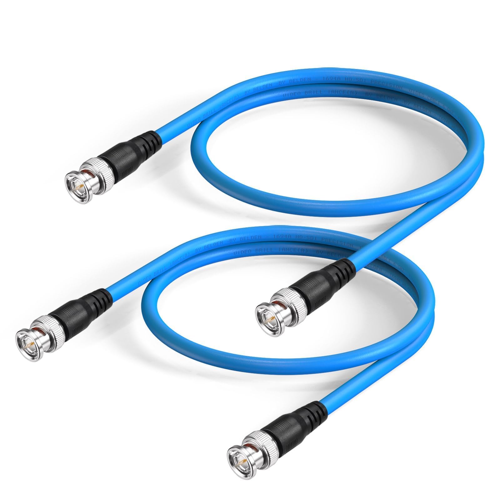 Superbat HD-SDI 3G/6G/12G SDI Cable 2ft Belden 1694A BNC Male Jumper 2Pcs