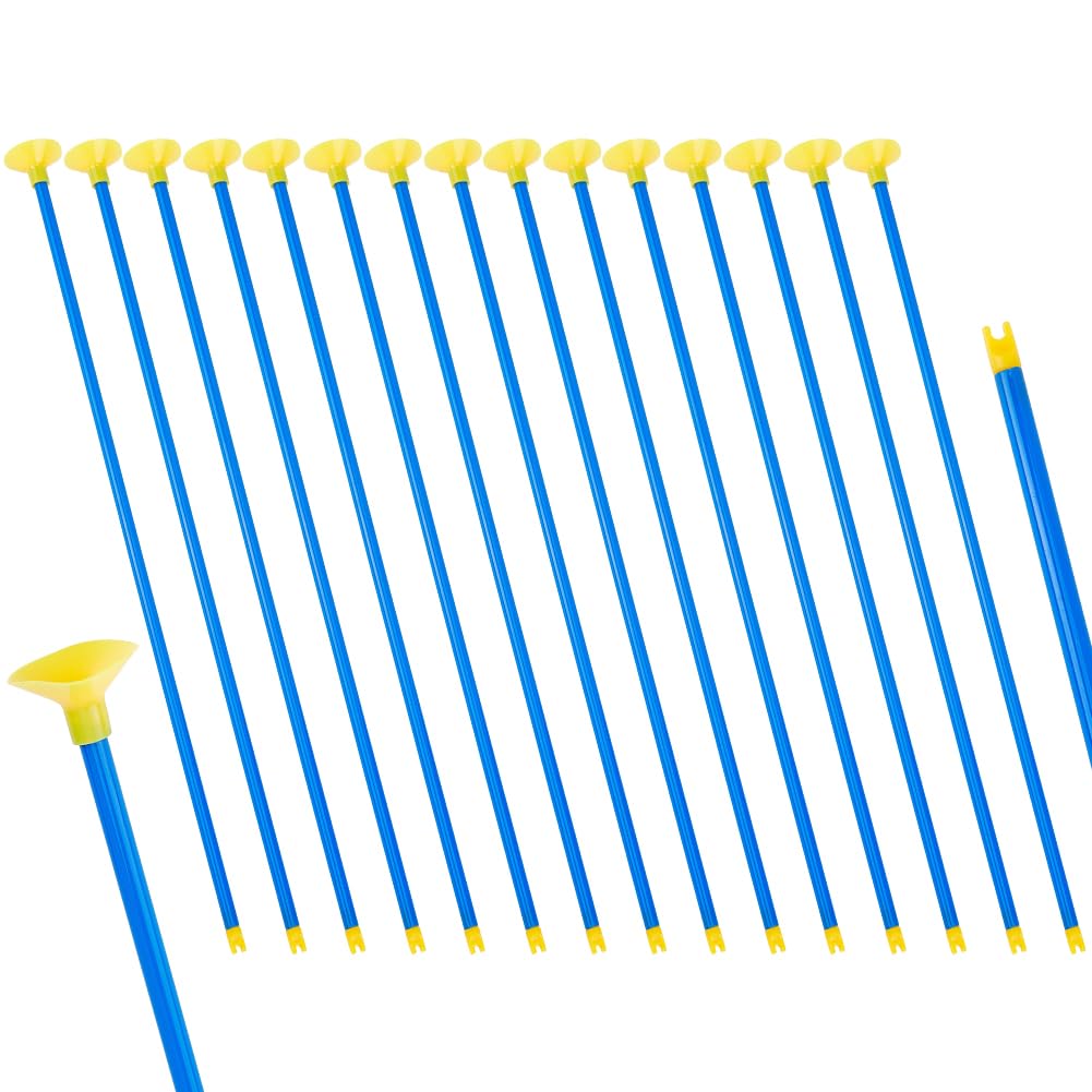 BENECREAT 24Pcs Blue Replacement Suction Cup Arrows, 42cm/16.5 Inch PVC Replacement Arrows with Suction Cups for Shooting and Practice