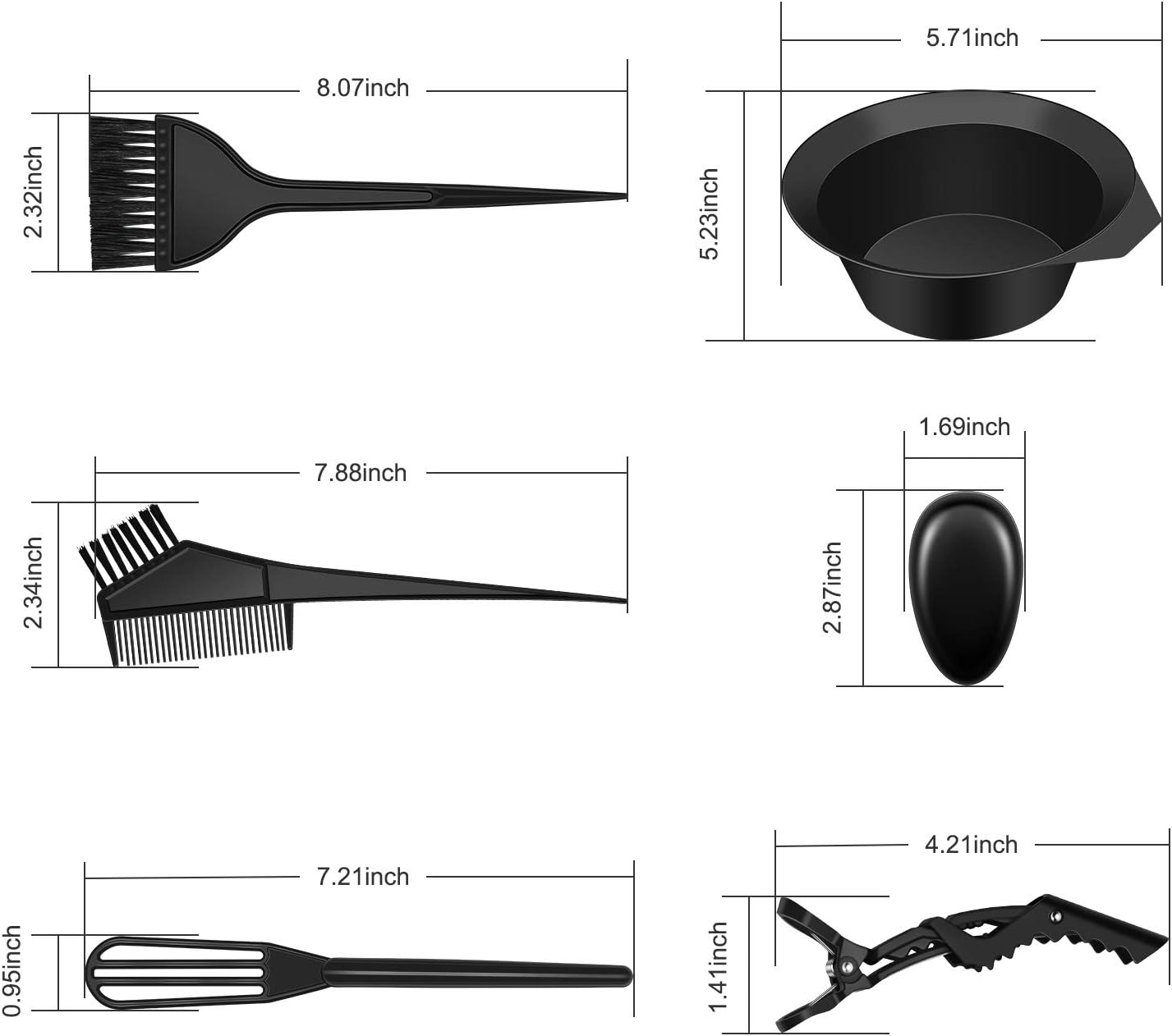 17 PCS Hair Coloring Dyeing Kit, Include Hair Tinting Bowl/Dye Brush/Mixing Spoon/Shower Cap/Ear Cover/Gloves Hair Dye Tools for Hair Coloring Bleaching DIY Salon & Home (17PCS) : Beauty & Personal Care