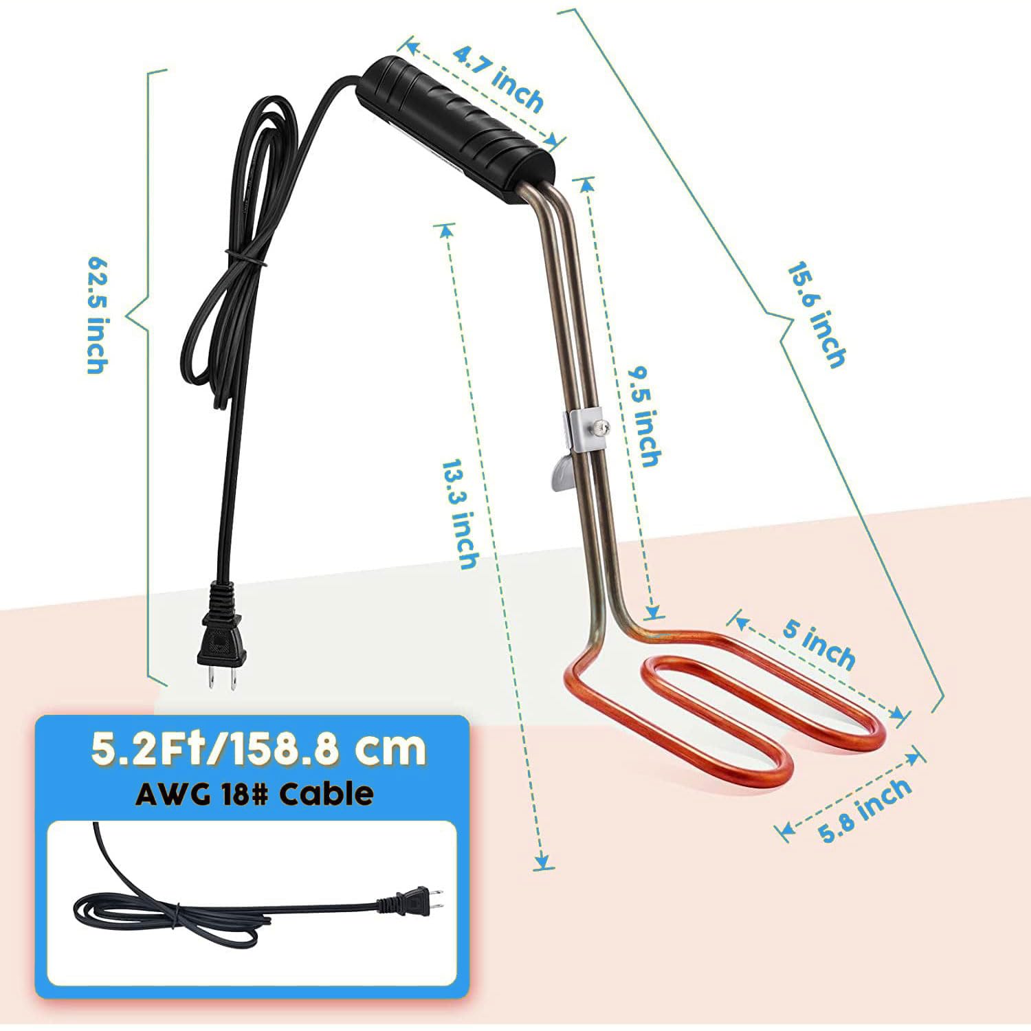 Encendedor eléctrico de carbón para parrilla, encendedor de fuego de 700 W para barbacoa, parrilla, chimenea, ahumador, fogatas, briquetas de carbón de encendido rápido, bobinas de elemento térmico de