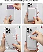 Vista 6 de Cartera magnética para teléfono Apple MagSafe, tarjetero para iPhone 15 Pro Max/15 Plus/15 Pro/15, 14 Pro Max/14 Plus/14 Pro/14, 13 Pro Max/13