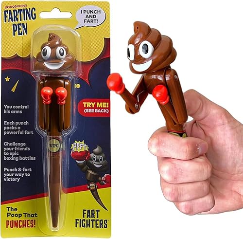 FARTING - Bolígrafo de boxeo para excrementos  Brazos de perforación regalos divertidos suministros de fiesta para niños y adolescentes bolígrafos