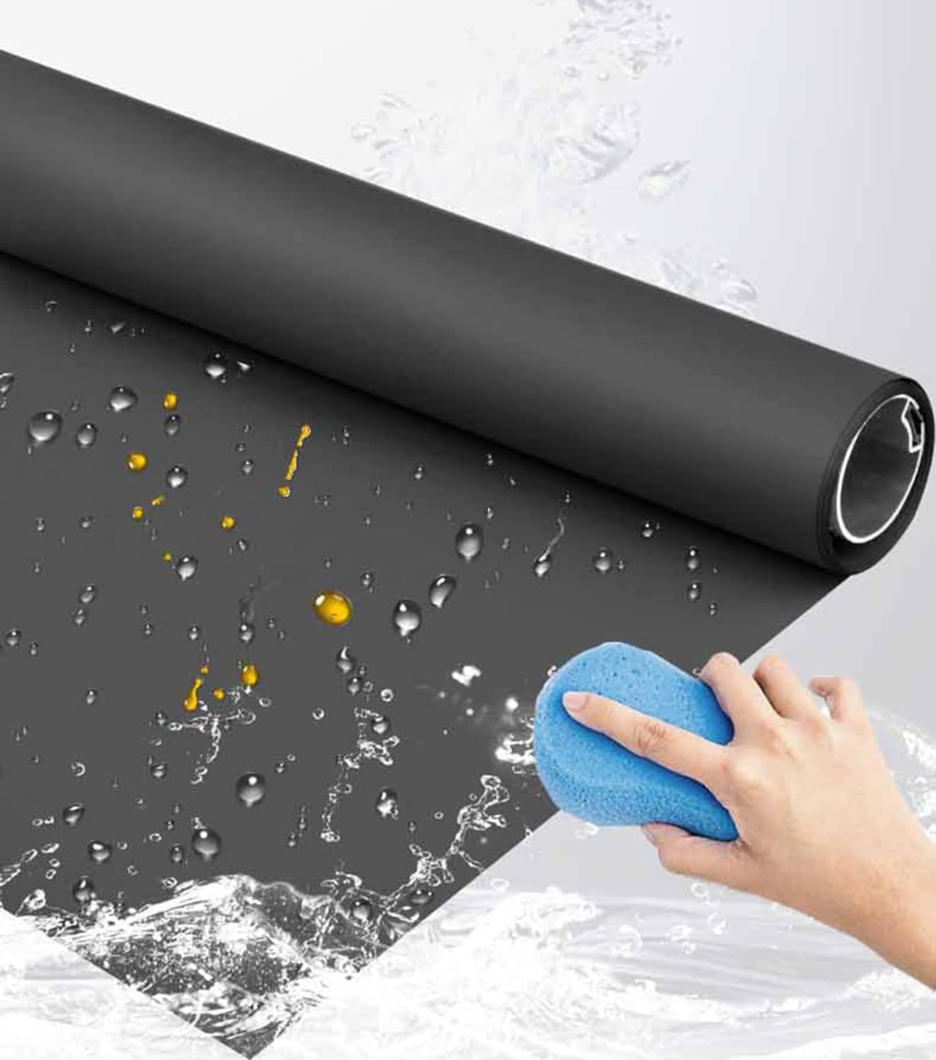Store enrouleur occultant sans fil, protection 100 % UV, imperméable, isolation thermique, système à ressort, idéal pour la maison, la cuisine, le bureau, noir (l 90 x H100 cm)