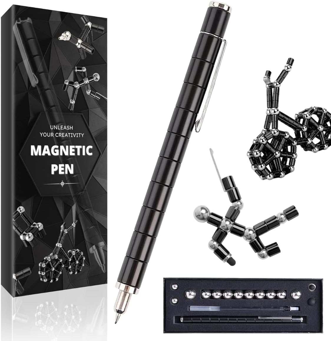 ArchVinci Fidget Pen Magnetic Pen Magnet Pen Multifunctional Deformable Magnet Writing Pen Novelty Gifts for Men Gadget for Women