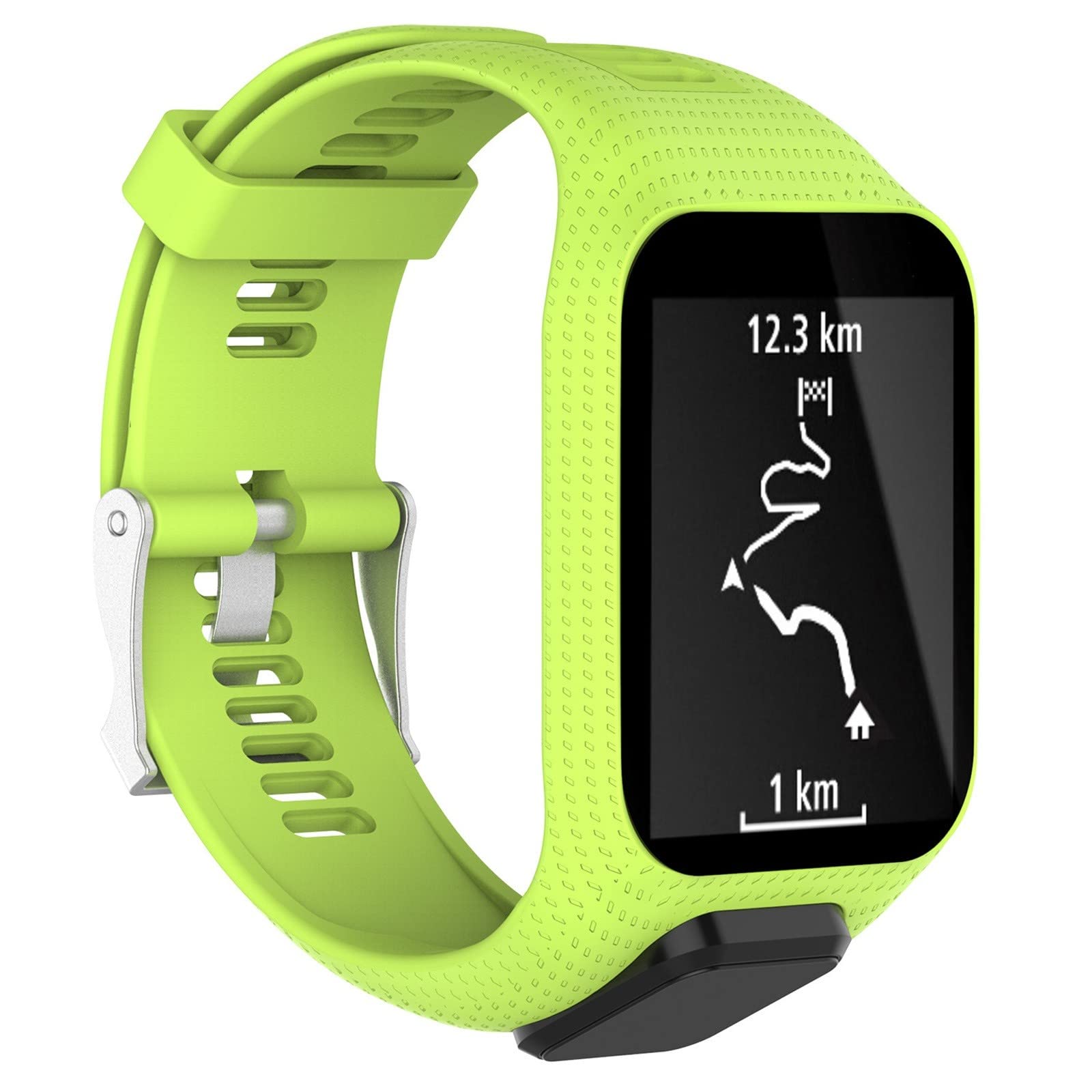 Straps Compatible with TomTom Runner 2/3/Spark 3/Golfer 2 Strap, Adjustable Replacement Wristband Silicone Sport Band for TomTom Runner 2/3/Spark 3/Golfer 2 Smart Watch (Green)
